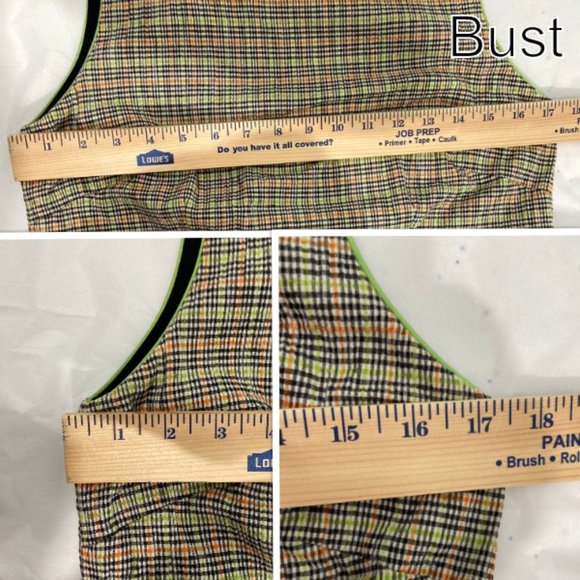 Rabbit Rabbit Rabbit 90s Plaid Mini Dress Sz 10P - Picture 11 of 12